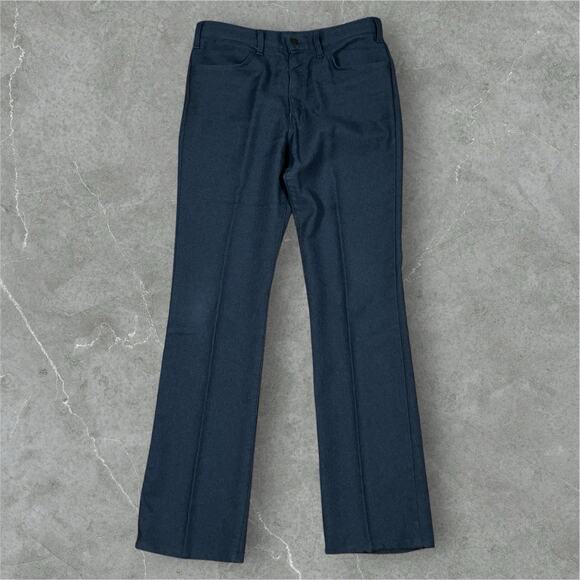 Vintage Levis 517 Dacron Polyester 33x34 Boot Cut Western USA Blue Pants Slacks - Picture 1 of 10